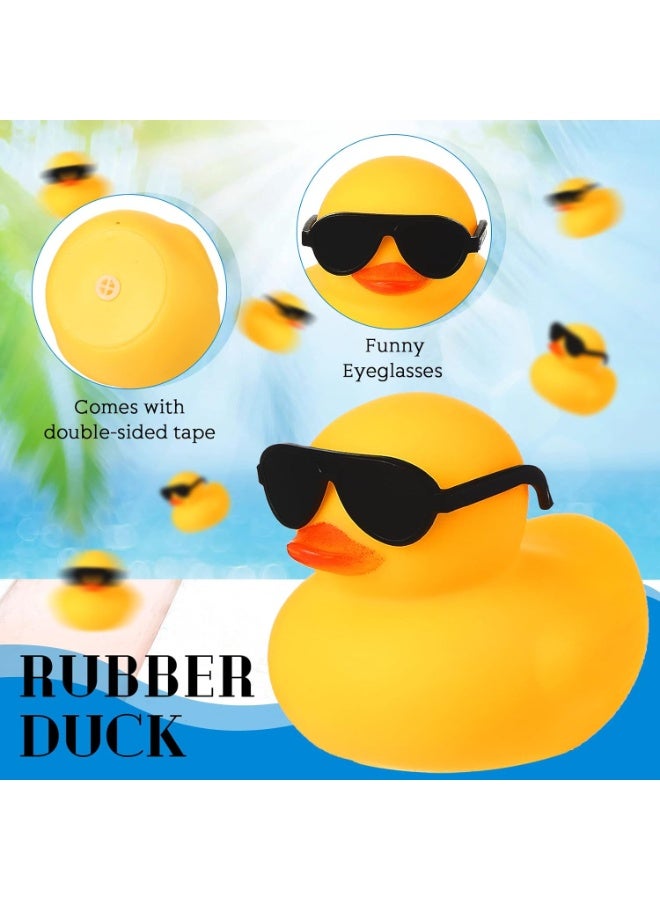 Mini Carnival Cruise Birthday Rubber Duck Bath Toy Loose (wearing duck sunglasses, yellow) - Image 4